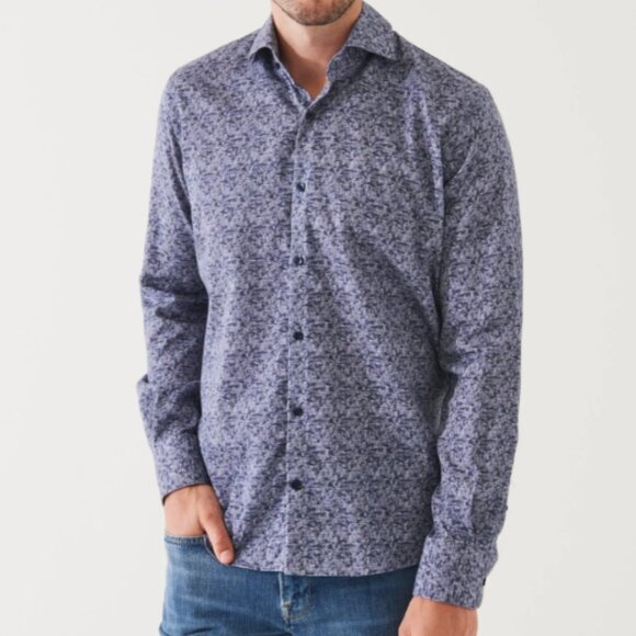 Patrick Assaraf Navy Blue Button Down Shirt Medium NWT $245 - Picture 3 of 10